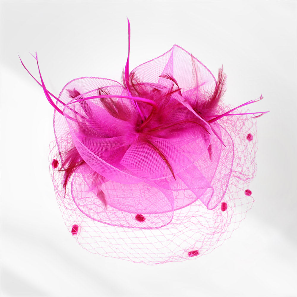 Women Church Fascinator 1237 Hot Pink