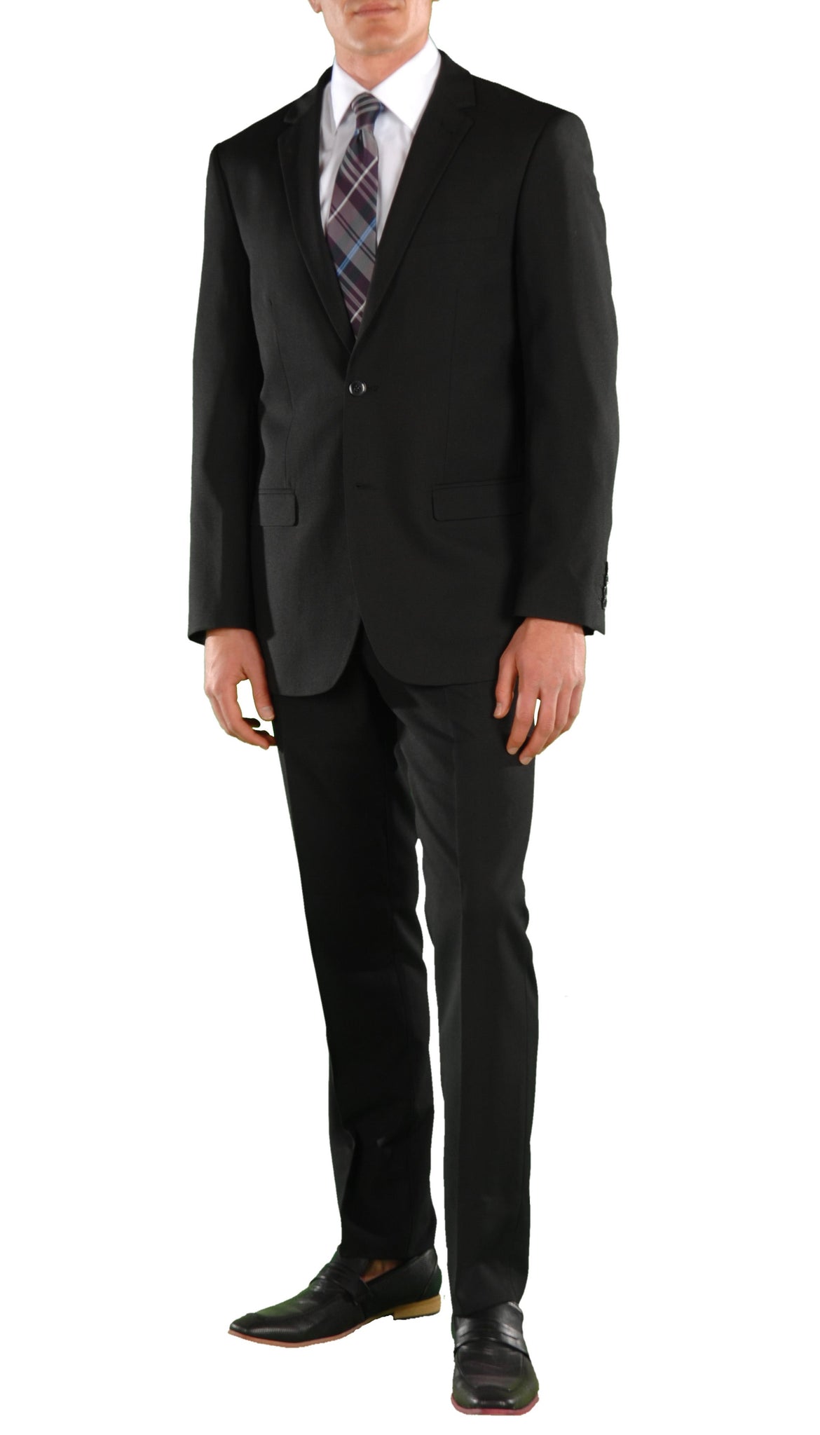 Men Black Regular Fit Suit - FORD