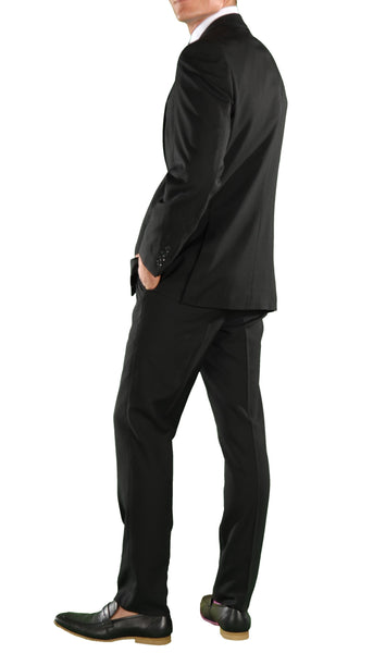 Men Black Regular Fit Suit - FORD