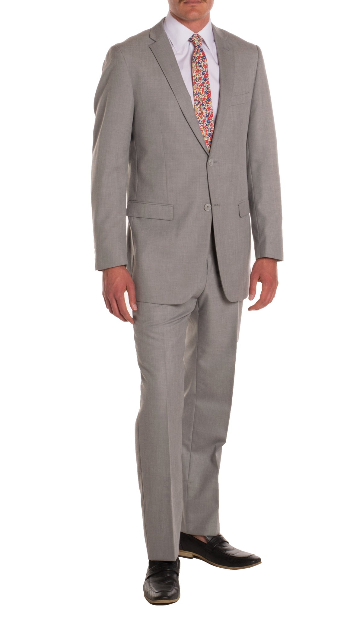 Men's Fashion Regular Fit Suit - Light Grey- FORD