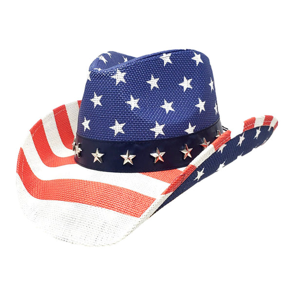 Women's American Flag Cowboy Hat- H120