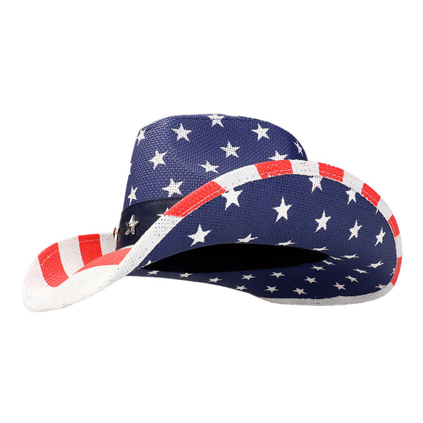 Women's American Flag Cowboy Hat- H120