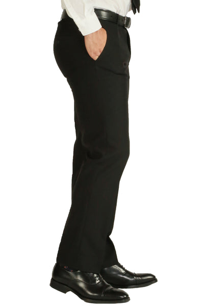 PL1969 Mens Black Slim Fit 2 piece Notch Lapel Suit