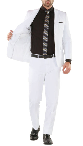 Men's White Slim Fit- Suit-PL1969