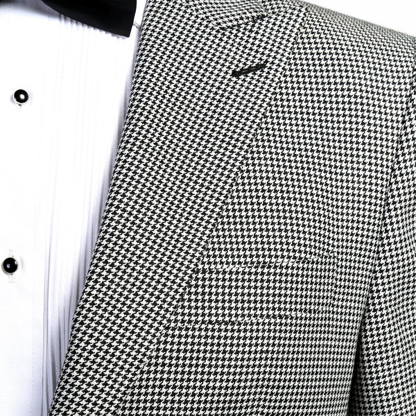 Men's Slim Fit 2pc Suit-STANFORD Black White