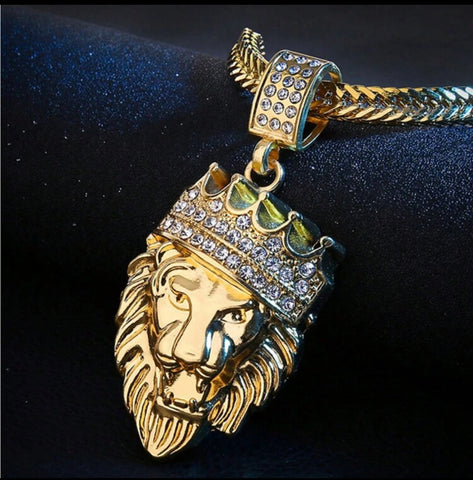 Men's Jewelry Set Chain & Pendant -8100 Lion Head