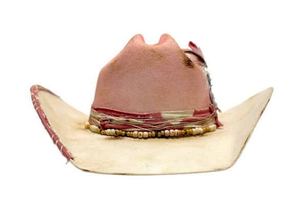 Men Cowboy Hat 7142 Beige/Pink