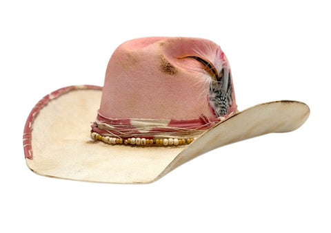 Men Cowboy Hat 7142 Beige/Pink