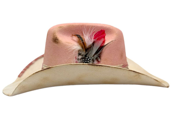 Men Cowboy Hat 7142 Beige/Pink