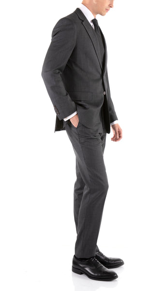 Men's Wool Slim Fit Suit- Mason Charcoal