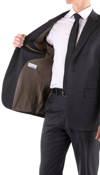 Men's Wool Slim Fit Suit- Mason Charcoal