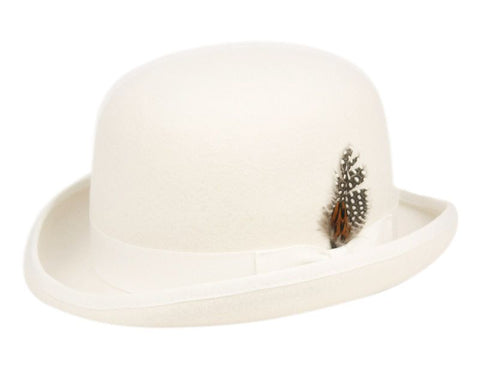 Men Derby Bowler Hat-Ivory