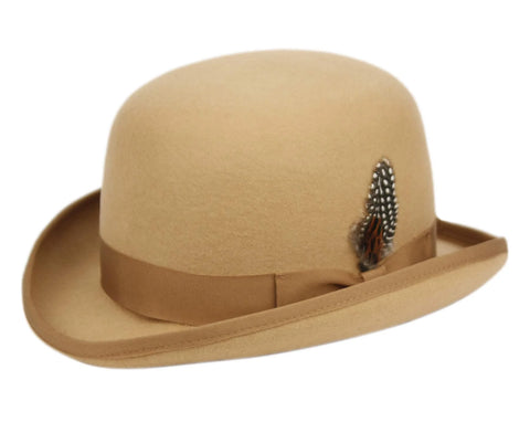 Men Derby Bowler Hat-Khaki