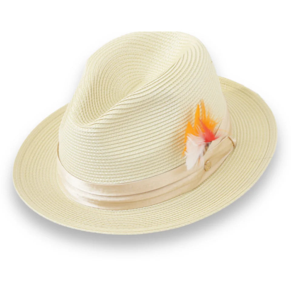 Men Fedora Hat Tapa Beige