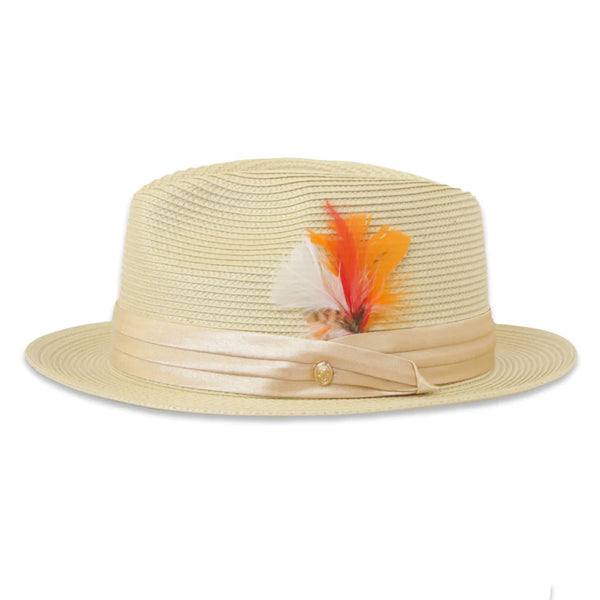 Men Fedora Hat Tapa Beige