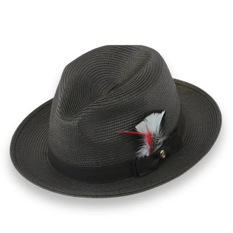 Men Fedora Hat Tapa Charcoal H126