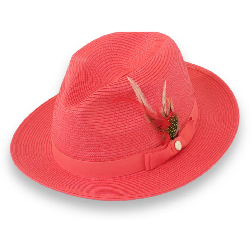 Men Fedora Hat Tapa Red H126