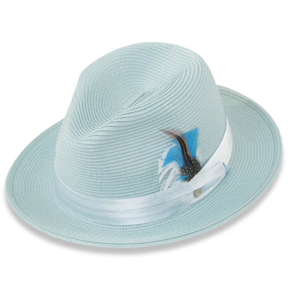Men Fedora Hat Tapa Sky Blue H126