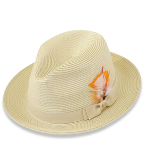 Men Fedora Hat Tapa Tan H126
