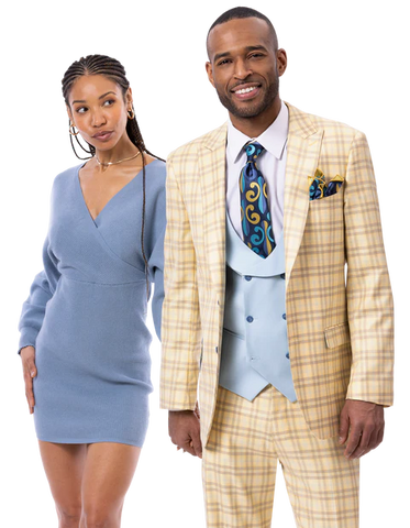 Men's Ej Samual Suit M2807 Tan Blue