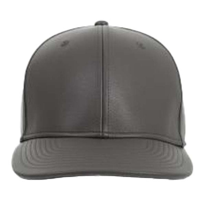Men's Leather Strap Back Hat Charcoal