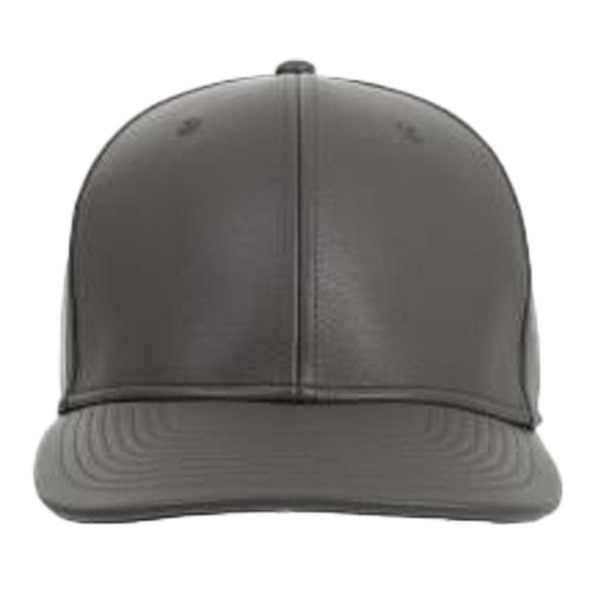 Men's Leather Strap Back Hat Charcoal