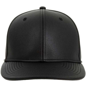 Men's Leather Strap Back Hat Black