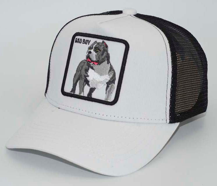 Men's Trucker Hat- Bad Boy White Black