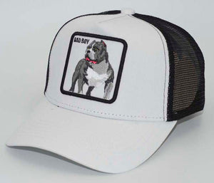 Men's Trucker Hat- Bad Boy White Black