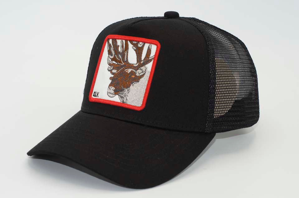Men's Trucker Hat- Elk Black