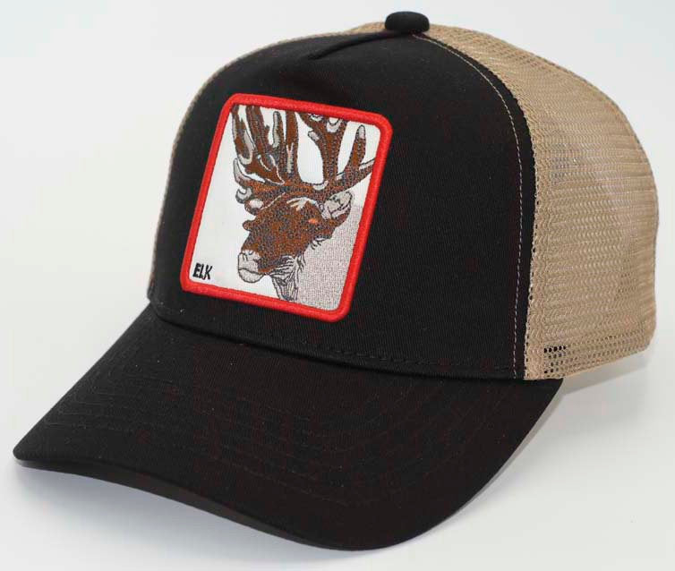 Men's Trucker Hat- Elk Black khaki