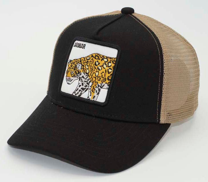 Men's Trucker Hat-Jaguar Black khaki