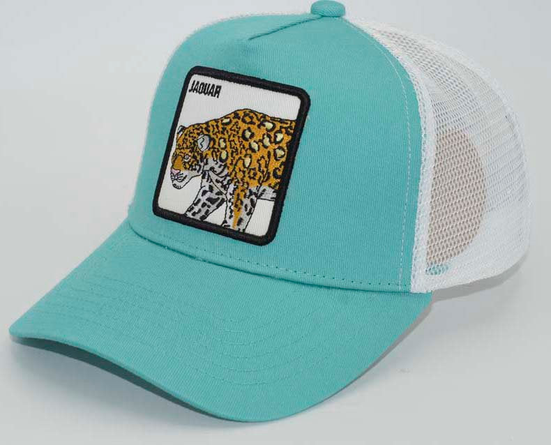 Men's Trucker Hat-Jaguar Blue White