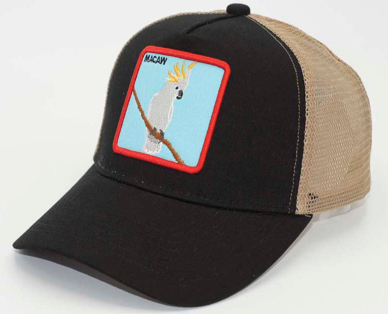 Men's Trucker Hat-Parrot Black khaki