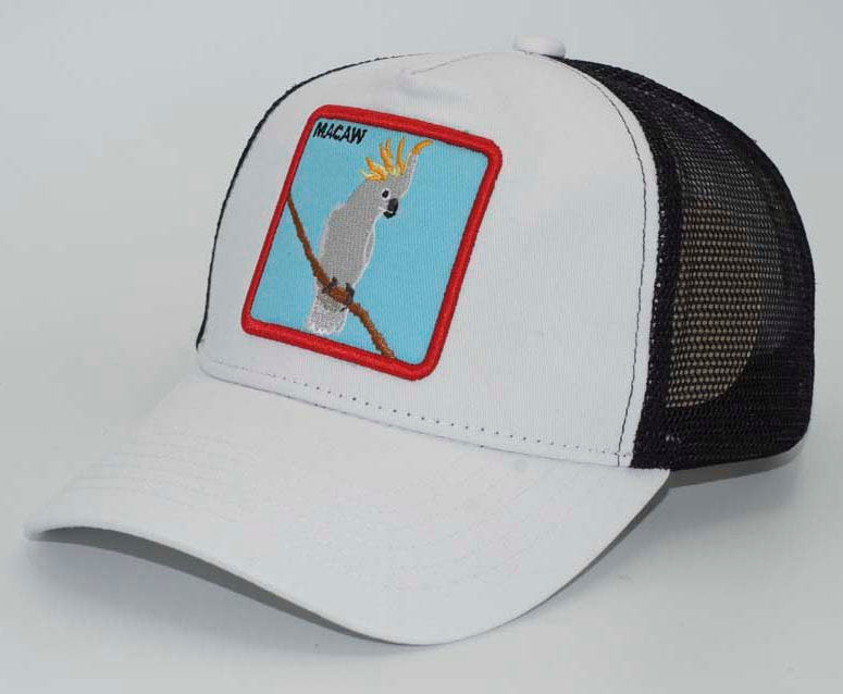 Men's Trucker Hat- Parrot White Black