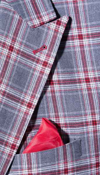 Men's Suit Kingston Grey/Red