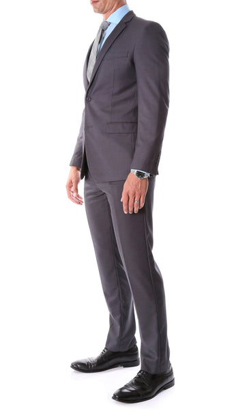 Oslo Charcoal Slim Fit Notch Lapel 2 Piece Suit