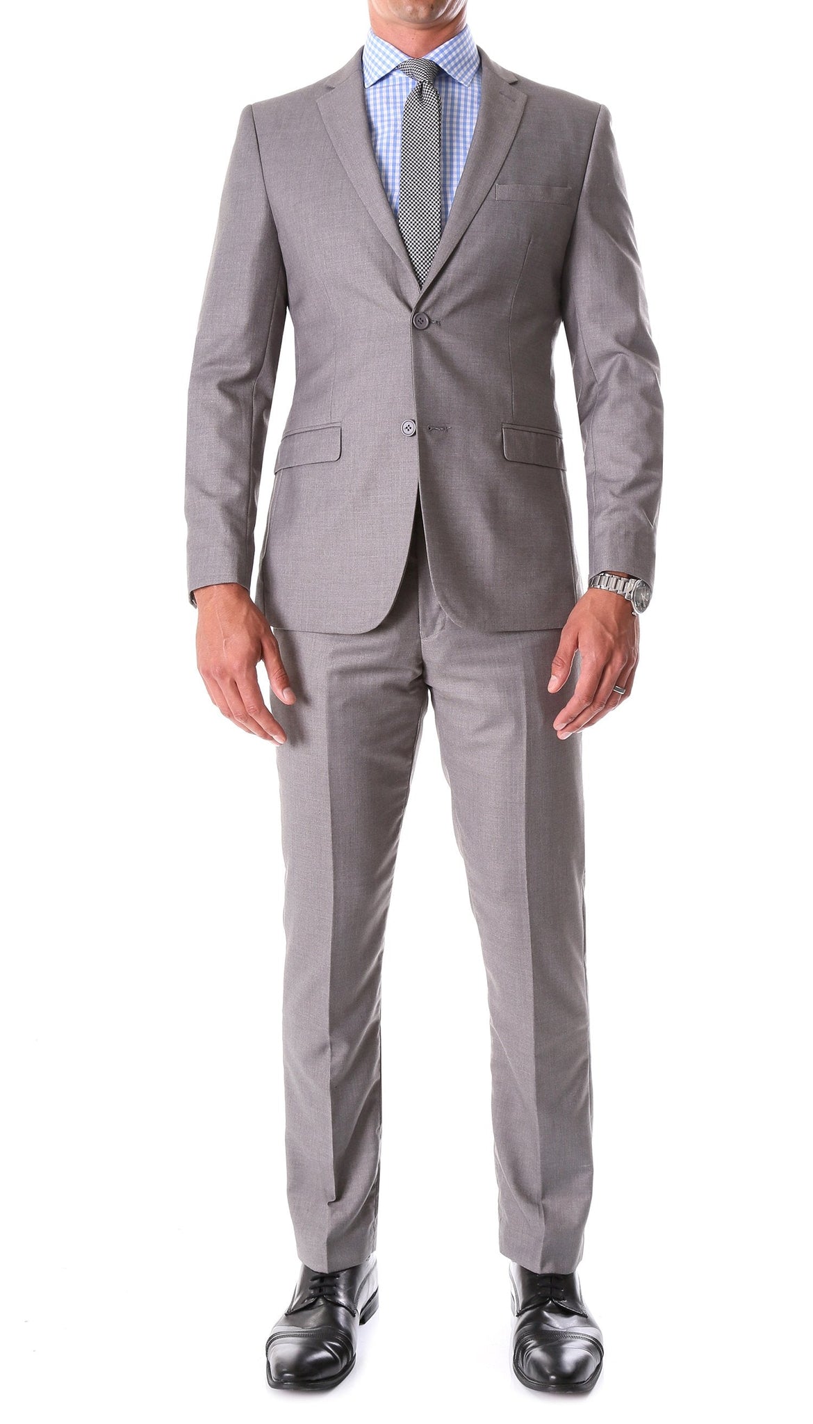 Oslo Grey Slim Fit Notch Lapel 2 Piece Suit