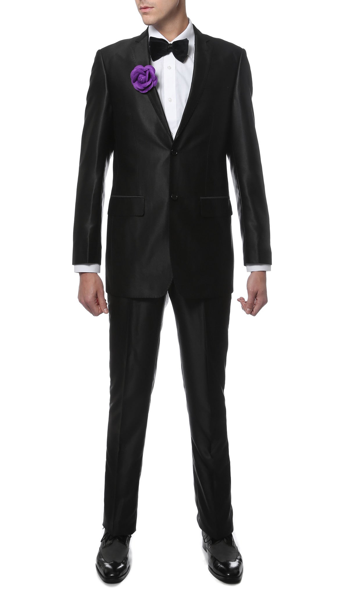 Men's  Slim Fit Suit-Oxford Black