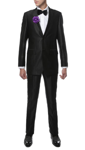 Men's  Slim Fit Suit-Oxford Black