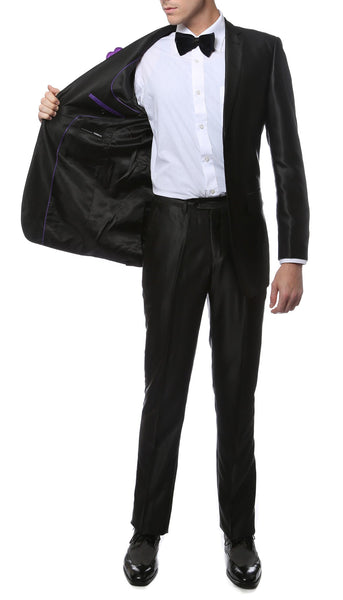 Men's  Slim Fit Suit-Oxford Black