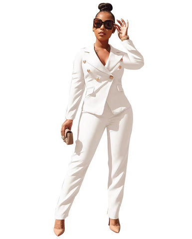 Women's Pant Suit 1307 White