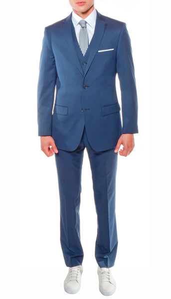 Men's Savannah Indigo Slim Fit Three Piece Suit