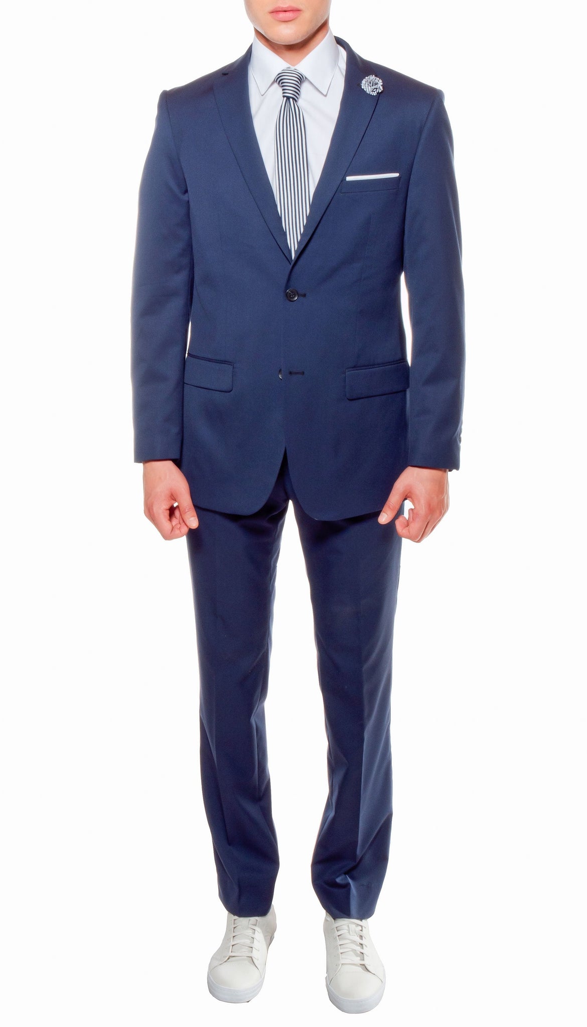 Men's Savannah Navy Slim Fit Three Piece Suit