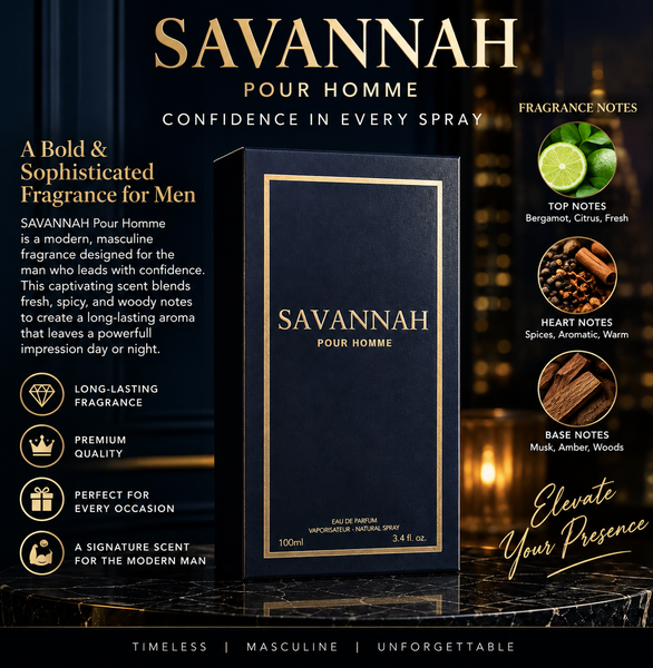 SAVANNAH Pour Homme Men’s Eau de Parfum – 100ml