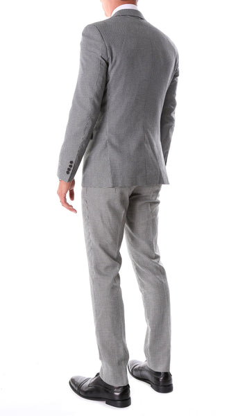 Men's Slim Fit 2pc Suit-STANFORD Black White