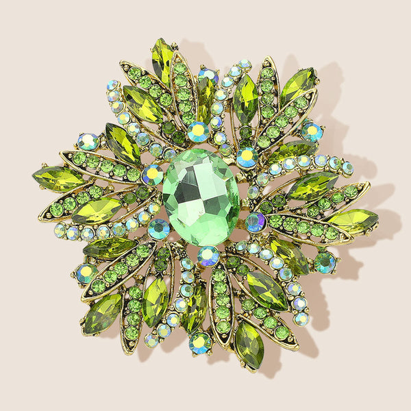 Women Church Brooch-1041 Peridot