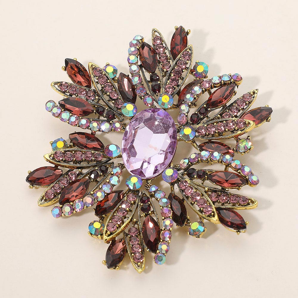 Women Church Brooch-1041 Purple