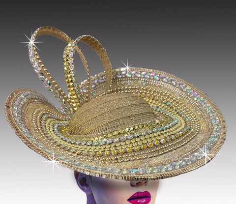 Women Church Derby Hat 3389 Gold