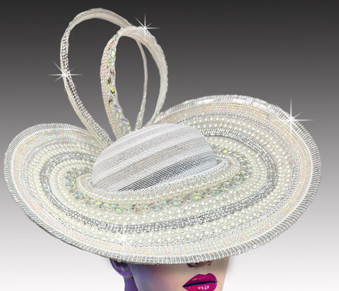 Women Church Derby Hat 3389 White